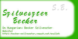 szilveszter becker business card